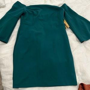 Super cute off the shoulder dress by  in trendy new Green. Size 0, new with tags